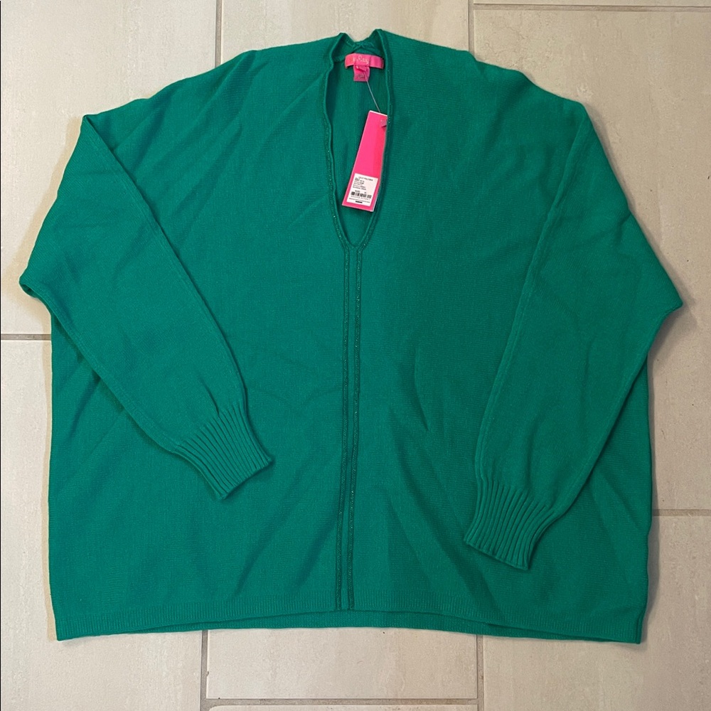 Lilly Pulitzer Sevie Sweater Botanical Green